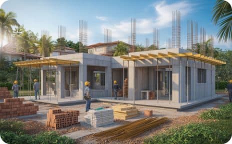 Imagem de obra em construção civil